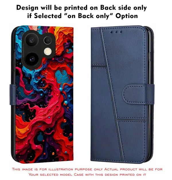 Abstract_Swirling_Paint_Pattern_With_Red,_Orange,_Blue,_And_Black_Design_Printed_Flip_Case_Cover_With_Camera_Protection_Mk000418_Fcuv