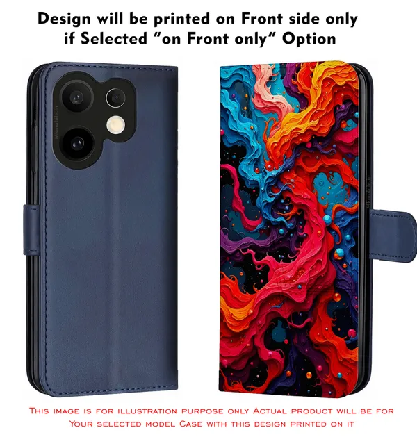 Abstract_Swirling_Paint_Pattern_With_Red,_Orange,_Blue,_And_Black_Design_Printed_Flip_Case_Cover_With_Camera_Protection_Mk000418_Fcuv
