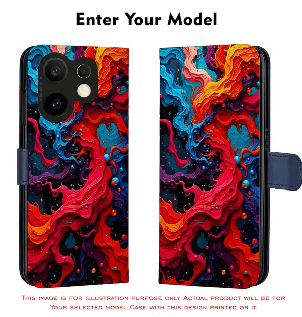 Abstract_Swirling_Paint_Pattern_With_Red,_Orange,_Blue,_And_Black_Design_Printed_Flip_Case_Cover_With_Camera_Protection_Mk000418_Fcuv