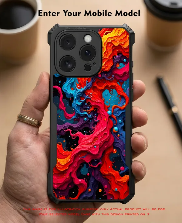 Abstract_Swirling_Paint_Pattern_With_Red,_Orange,_Blue,_And_Black__Design_Printed_Bumper_Glossy_Back_Case_Cover_With_Camera_Protection_Mk000418_Bx