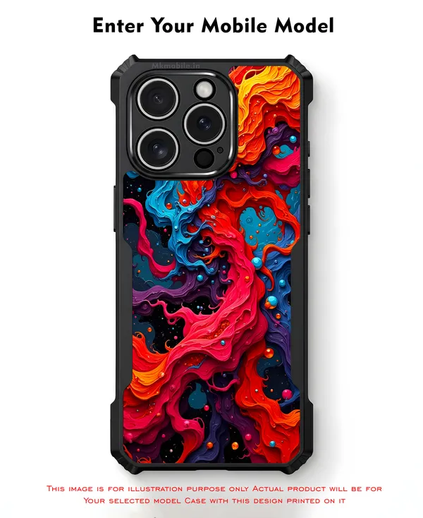 Abstract_Swirling_Paint_Pattern_With_Red,_Orange,_Blue,_And_Black__Design_Printed_Bumper_Glossy_Back_Case_Cover_With_Camera_Protection_Mk000418_Bx