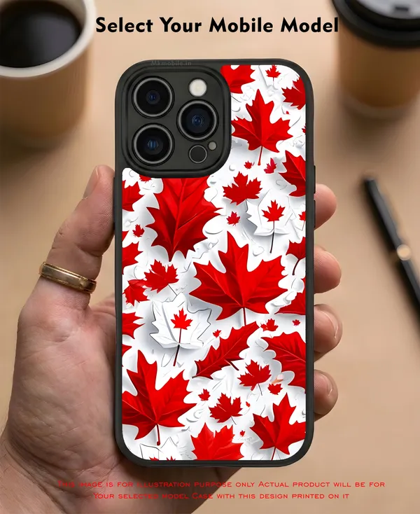 Features_A_Canadian_Maple_Leaf_Flag_Motif_Design_Printed_Premium_Glossy_Back_Case_Cover_With_Camera_Protection_Mk000419_Bx