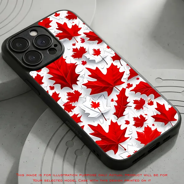 Features_A_Canadian_Maple_Leaf_Flag_Motif_Design_Printed_Premium_Glossy_Back_Case_Cover_With_Camera_Protection_Mk000419_Bx
