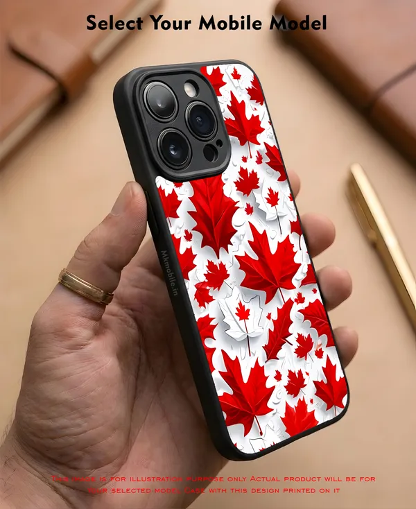 Features_A_Canadian_Maple_Leaf_Flag_Motif_Design_Printed_Premium_Glossy_Back_Case_Cover_With_Camera_Protection_Mk000419_Bx
