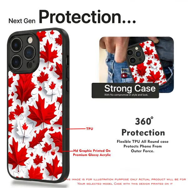 Features_A_Canadian_Maple_Leaf_Flag_Motif_Design_Printed_Premium_Glossy_Back_Case_Cover_With_Camera_Protection_Mk000419_Bx