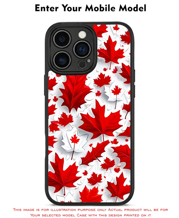 Features_A_Canadian_Maple_Leaf_Flag_Motif_Design_Printed_Premium_Glossy_Back_Case_Cover_With_Camera_Protection_Mk000419_Bx