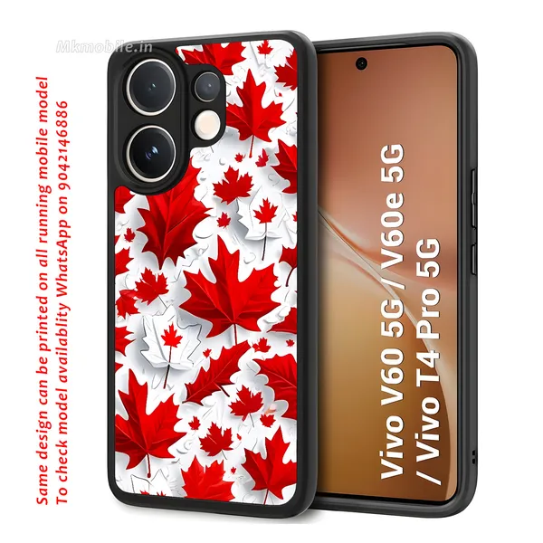 Features_A_Canadian_Maple_Leaf_Flag_Motif_Design_Printed_Premium_Glossy_Back_Case_Cover_With_Camera_Protection_For_Vivo_V60_5G_/_V60e_/_T4_Pro_5G_Mk000419_Bx