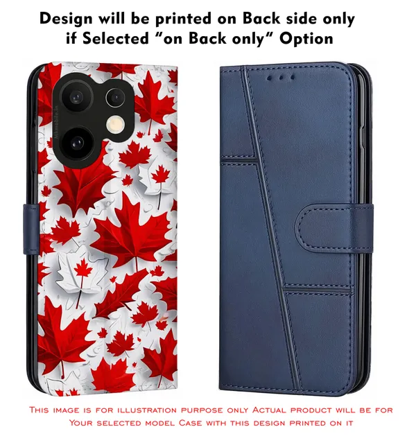 Features_A_Canadian_Maple_Leaf_Flag_Motif_Design_Printed_Flip_Case_Cover_With_Camera_Protection_Mk000419_Fcuv