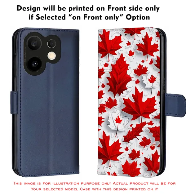 Features_A_Canadian_Maple_Leaf_Flag_Motif_Design_Printed_Flip_Case_Cover_With_Camera_Protection_Mk000419_Fcuv
