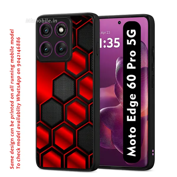 Striking_Red_And_Black_Hexagon_Pattern_Design_Printed_Premium_Glossy_Back_Case_Cover_With_Camera_Protection_For_Moto_Edge_60_Pro_5G_Mk000421_Bx