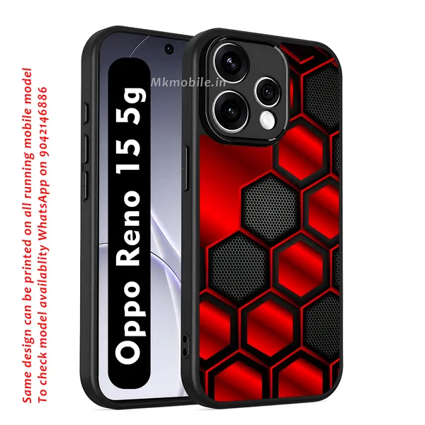 Striking_Red_And_Black_Hexagon_Pattern_Design_Printed_Premium_Glossy_Back_Case_Cover_With_Camera_Protection_For_OPPO_RENO_15_5g_Mk000421_Bx