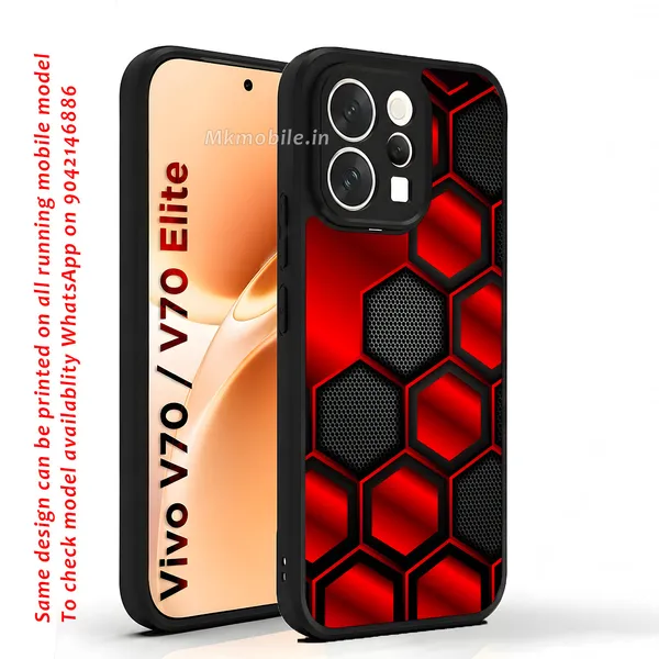 Striking_Red_And_Black_Hexagon_Pattern_Design_Printed_Premium_Glossy_Back_Case_Cover_With_Camera_Protection_For_Vivo_V70_5G_/_V70_5G_Elite_Mk000421_Bx