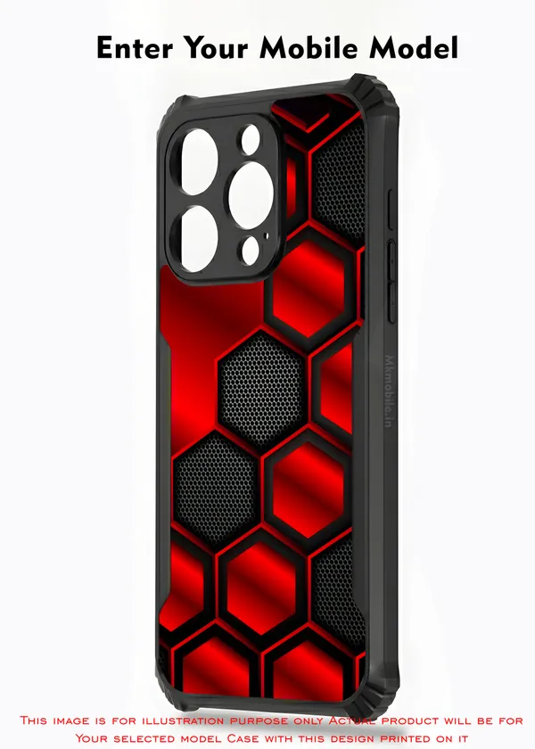 Striking_Red_And_Black_Hexagon_Pattern__Design_Printed_Bumper_Glossy_Back_Case_Cover_With_Camera_Protection_Mk000421_Bx