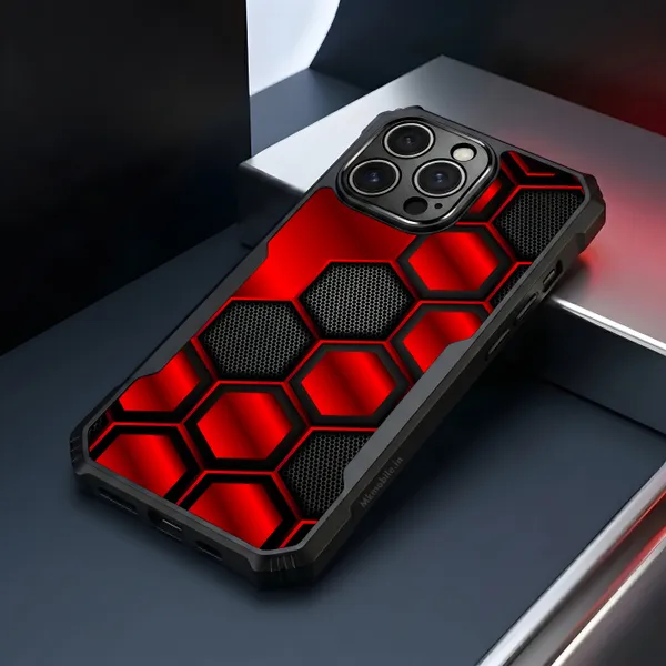 Striking_Red_And_Black_Hexagon_Pattern__Design_Printed_Bumper_Glossy_Back_Case_Cover_With_Camera_Protection_Mk000421_Bx
