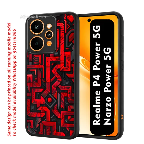Geometric_Circuit_Board_Or_Doodle_Style_Design_Printed_Premium_Glossy_Back_Case_Cover_With_Camera_Protection_For_Realme_P4_Power_5G_/_Narzo_Power_5G_Mk000422_Bx