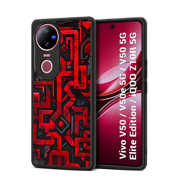 Geometric_Circuit_Board_Or_Doodle_Style_Design_Printed_Premium_Glossy_Back_Case_Cover_With_Camera_Protection_For_Vivo_V50_/_V50e_/_V50_5g_Elite_Edition_/_iQOO_Z10r_5g_Mk000422_Bx