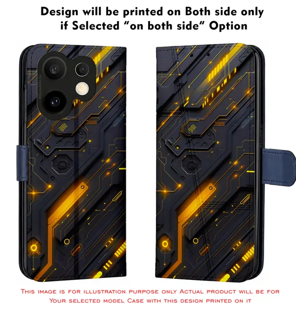 Futuristic_Circuit_Board_Pattern_With_Black_And_Yellow_Accents_Design_Printed_Flip_Case_Cover_With_Camera_Protection_Mk000424_Fcuv