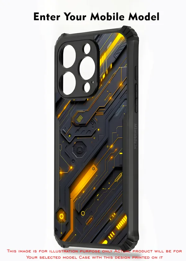 Futuristic_Circuit_Board_Pattern_With_Black_And_Yellow_Accents__Design_Printed_Bumper_Glossy_Back_Case_Cover_With_Camera_Protection_Mk000424_Bx