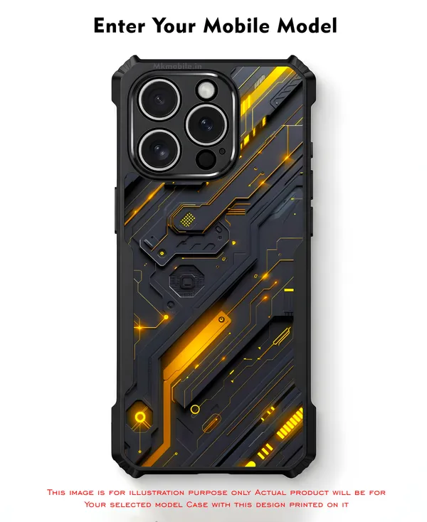 Futuristic_Circuit_Board_Pattern_With_Black_And_Yellow_Accents__Design_Printed_Bumper_Glossy_Back_Case_Cover_With_Camera_Protection_Mk000424_Bx