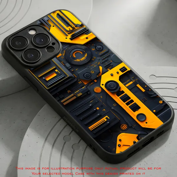 Industrial_Style,_Orange_And_Black_Mechanical_Design_Printed_Premium_Glossy_Back_Case_Cover_With_Camera_Protection_Mk000425_Bx