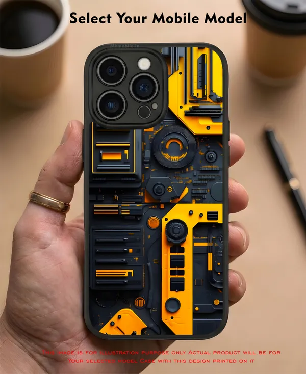 Industrial_Style,_Orange_And_Black_Mechanical_Design_Printed_Premium_Glossy_Back_Case_Cover_With_Camera_Protection_Mk000425_Bx