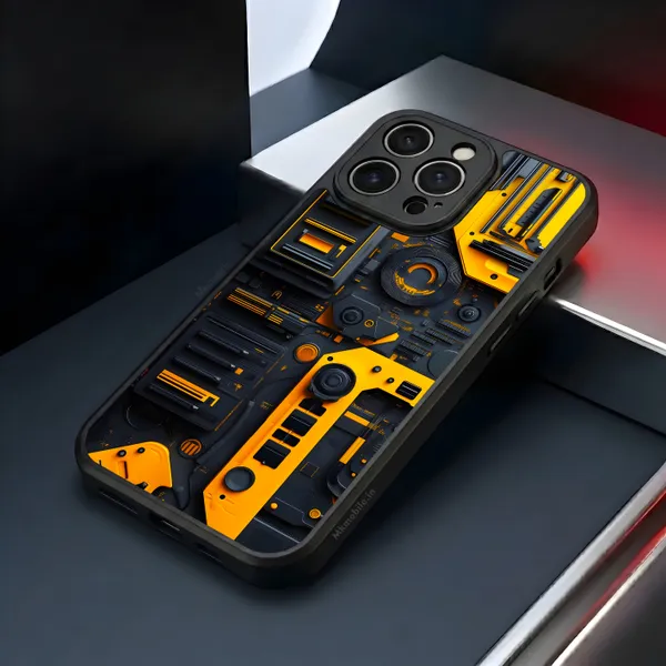 Industrial_Style,_Orange_And_Black_Mechanical_Design_Printed_Premium_Glossy_Back_Case_Cover_With_Camera_Protection_Mk000425_Bx