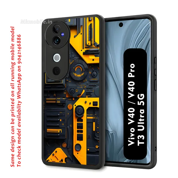 Industrial_Style,_Orange_And_Black_Mechanical_Design_Printed_Premium_Glossy_Back_Case_Cover_With_Camera_Protection_For_Vivo_V40_5G_/_V40_Pro_5G_/_T3_Ultra_5G_Mk000425_Bx