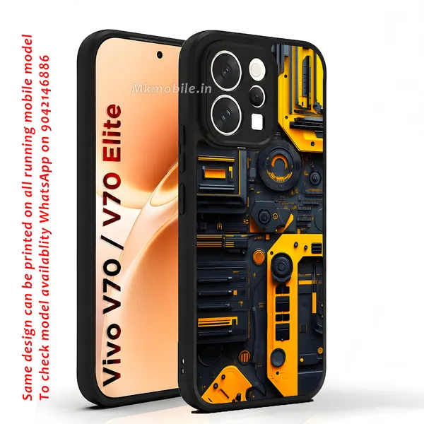 Industrial_Style,_Orange_And_Black_Mechanical_Design_Printed_Premium_Glossy_Back_Case_Cover_With_Camera_Protection_For_Vivo_V70_5G_/_V70_5G_Elite_Mk000425_Bx