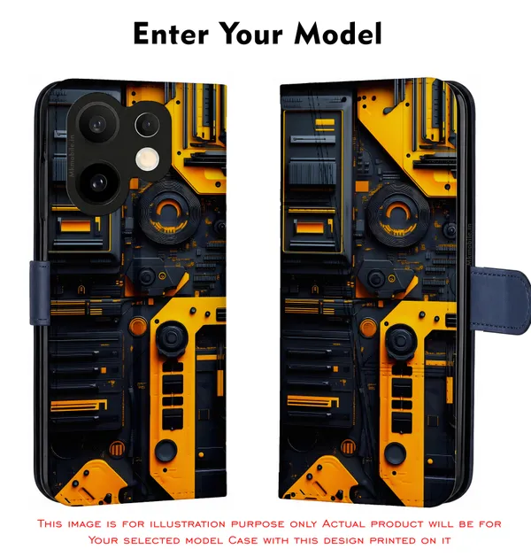 Industrial_Style,_Orange_And_Black_Mechanical_Design_Printed_Flip_Case_Cover_With_Camera_Protection_Mk000425_Fcuv