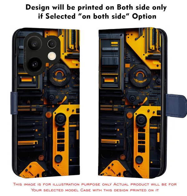 Industrial_Style,_Orange_And_Black_Mechanical_Design_Printed_Flip_Case_Cover_With_Camera_Protection_Mk000425_Fcuv