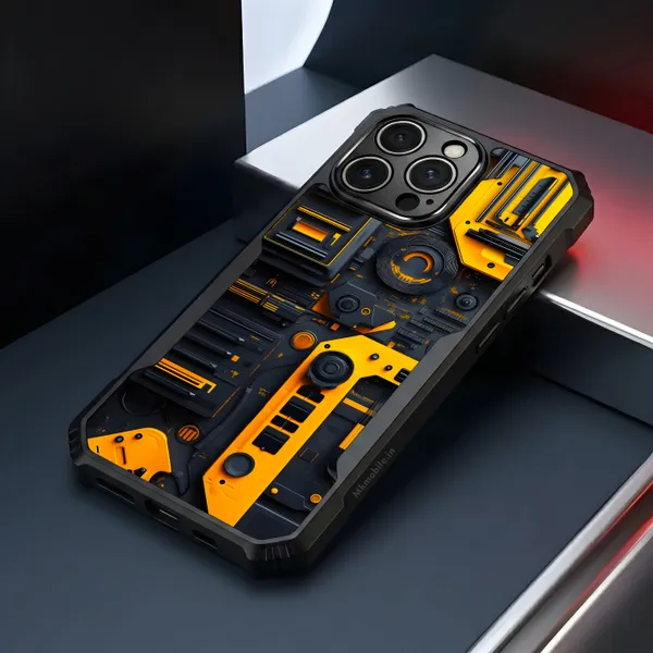Industrial_Style,_Orange_And_Black_Mechanical__Design_Printed_Bumper_Glossy_Back_Case_Cover_With_Camera_Protection_Mk000425_Bx
