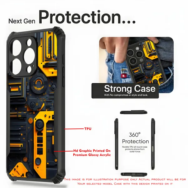 Industrial_Style,_Orange_And_Black_Mechanical__Design_Printed_Bumper_Glossy_Back_Case_Cover_With_Camera_Protection_Mk000425_Bx