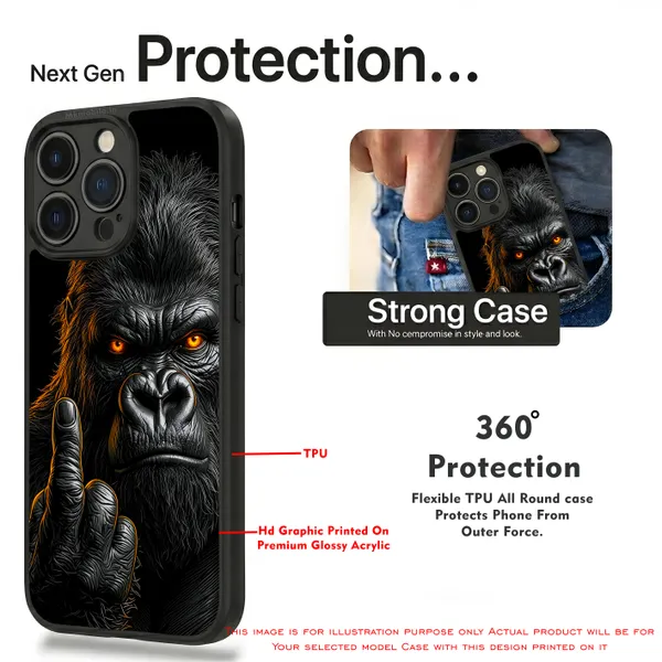 A_Fierce_Close_Up_Portrait_Of_A_Gorilla_In_Swag_Or_Snarl_Expression_Design_Printed_Premium_Glossy_Back_Case_Cover_With_Camera_Protection_Mk000450_Bx