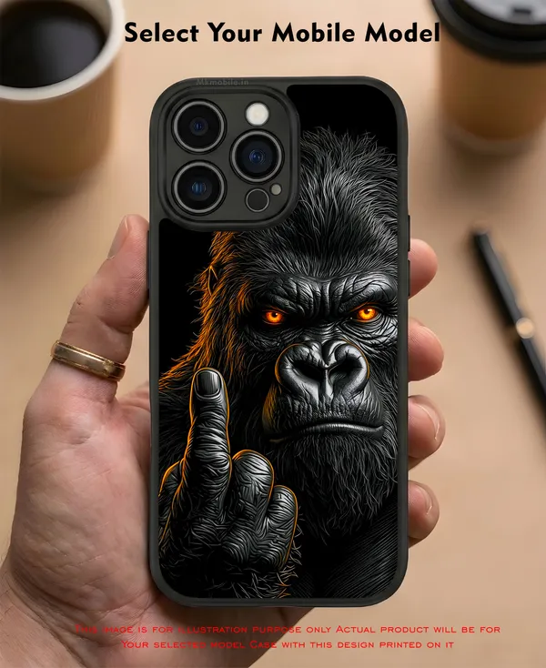 A_Fierce_Close_Up_Portrait_Of_A_Gorilla_In_Swag_Or_Snarl_Expression_Design_Printed_Premium_Glossy_Back_Case_Cover_With_Camera_Protection_Mk000450_Bx