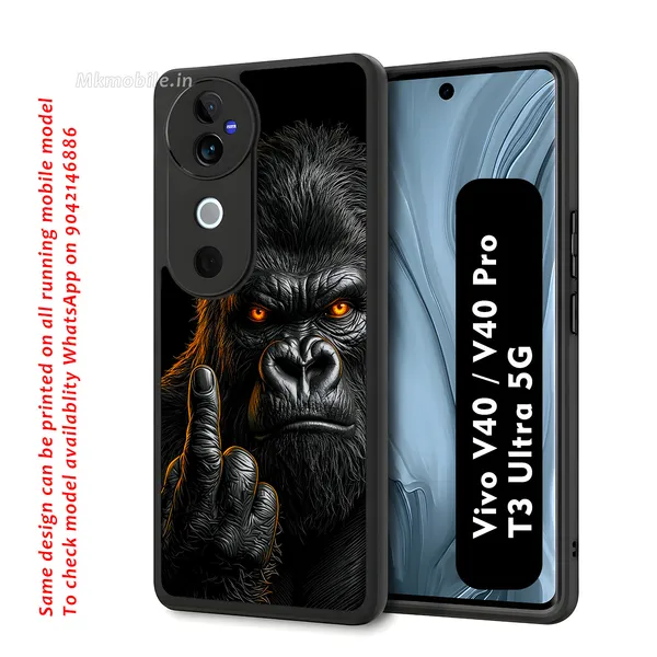 A_Fierce_Close_Up_Portrait_Of_A_Gorilla_In_Swag_Or_Snarl_Expression_Design_Printed_Premium_Glossy_Back_Case_Cover_With_Camera_Protection_For_Vivo_V40_5G_/_V40_Pro_5G_/_T3_Ultra_5G_Mk000450_Bx