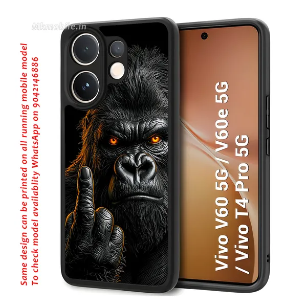 A_Fierce_Close_Up_Portrait_Of_A_Gorilla_In_Swag_Or_Snarl_Expression_Design_Printed_Premium_Glossy_Back_Case_Cover_With_Camera_Protection_For_Vivo_V60_5G_/_V60e_/_T4_Pro_5G_Mk000450_Bx
