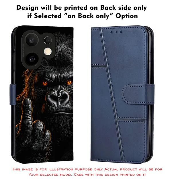 A_Fierce_Close_Up_Portrait_Of_A_Gorilla_In_Swag_Or_Snarl_Expression_Design_Printed_Flip_Case_Cover_With_Camera_Protection_Mk000450_Fcuv