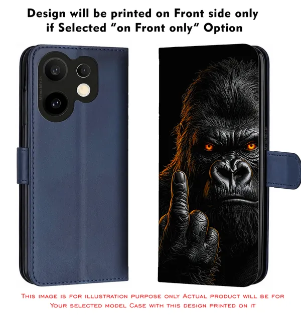 A_Fierce_Close_Up_Portrait_Of_A_Gorilla_In_Swag_Or_Snarl_Expression_Design_Printed_Flip_Case_Cover_With_Camera_Protection_Mk000450_Fcuv