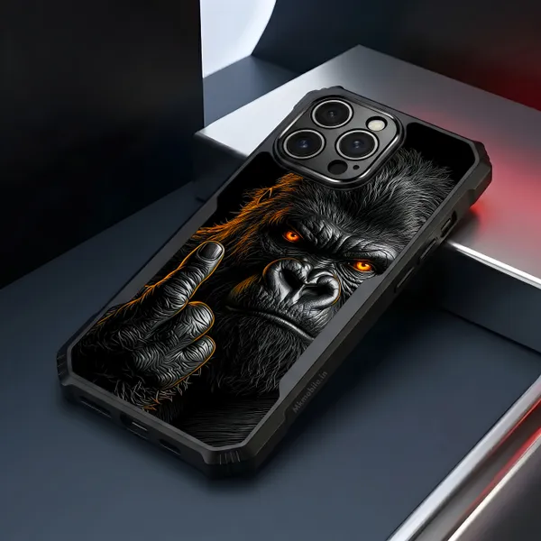 A_Fierce_Close_Up_Portrait_Of_A_Gorilla_In_Swag_Or_Snarl_Expression__Design_Printed_Bumper_Glossy_Back_Case_Cover_With_Camera_Protection_Mk000450_Bx