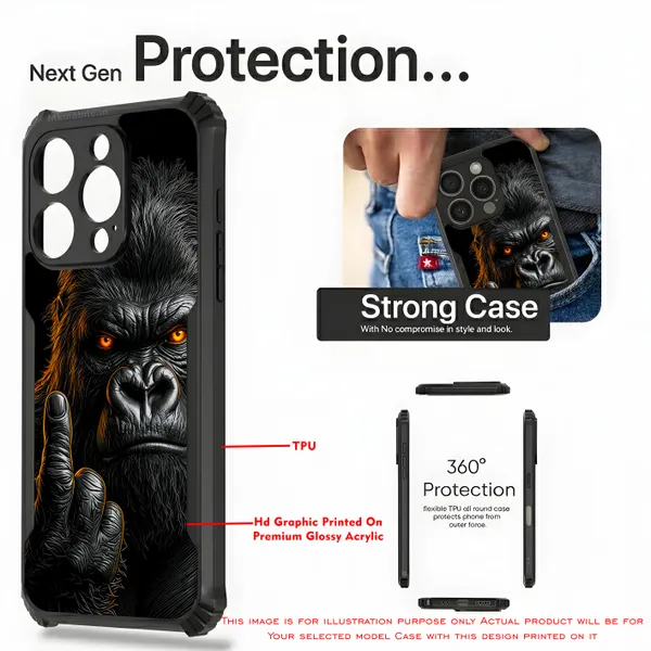 A_Fierce_Close_Up_Portrait_Of_A_Gorilla_In_Swag_Or_Snarl_Expression__Design_Printed_Bumper_Glossy_Back_Case_Cover_With_Camera_Protection_Mk000450_Bx