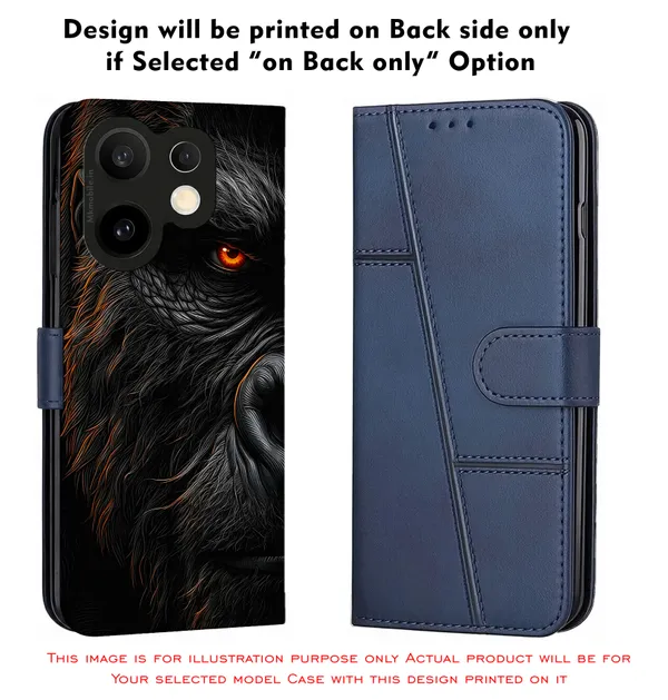 Realistic_Close_Up_Portrait_Of_A_Gorilla_With_Glaring_Red_Eyes_Design_Printed_Flip_Case_Cover_With_Camera_Protection_Mk000451_Fcuv