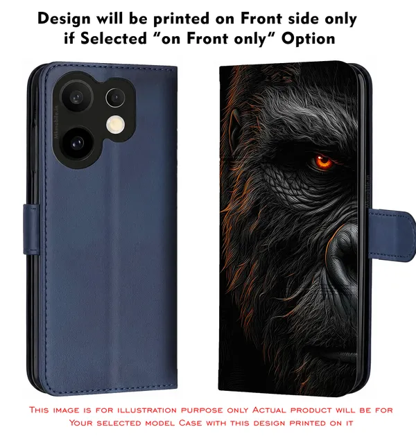 Realistic_Close_Up_Portrait_Of_A_Gorilla_With_Glaring_Red_Eyes_Design_Printed_Flip_Case_Cover_With_Camera_Protection_Mk000451_Fcuv