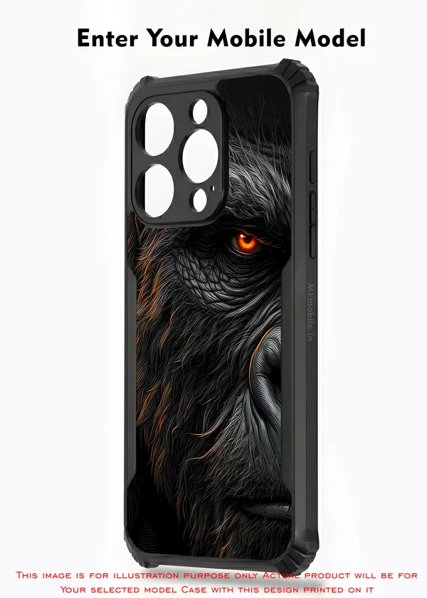 Realistic_Close_Up_Portrait_Of_A_Gorilla_With_Glaring_Red_Eyes__Design_Printed_Bumper_Glossy_Back_Case_Cover_With_Camera_Protection_Mk000451_Bx