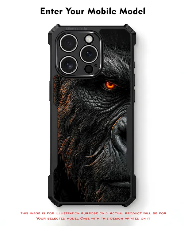 Realistic_Close_Up_Portrait_Of_A_Gorilla_With_Glaring_Red_Eyes__Design_Printed_Bumper_Glossy_Back_Case_Cover_With_Camera_Protection_Mk000451_Bx