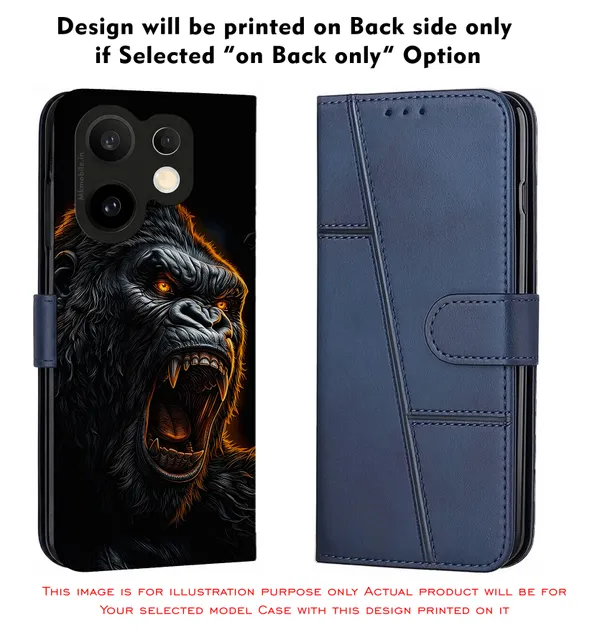 Realistic_Close_Up_Portrait_Of_A_Gorilla_With_Glaring_Red_Eyes_Design_Printed_Flip_Case_Cover_With_Camera_Protection_Mk000452_Fcuv