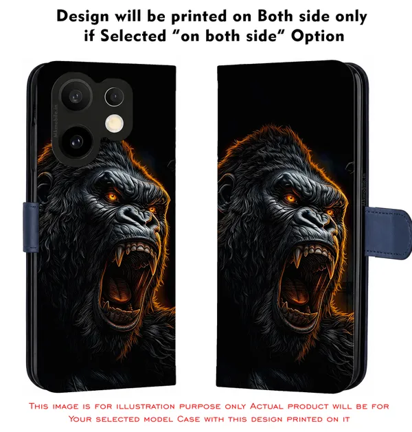 Realistic_Close_Up_Portrait_Of_A_Gorilla_With_Glaring_Red_Eyes_Design_Printed_Flip_Case_Cover_With_Camera_Protection_Mk000452_Fcuv