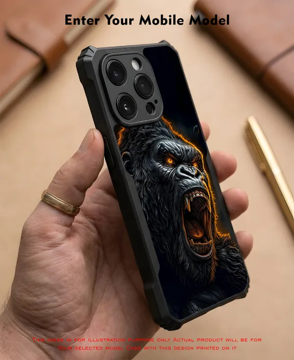 Realistic_Close_Up_Portrait_Of_A_Gorilla_With_Glaring_Red_Eyes__Design_Printed_Bumper_Glossy_Back_Case_Cover_With_Camera_Protection_Mk000452_Bx