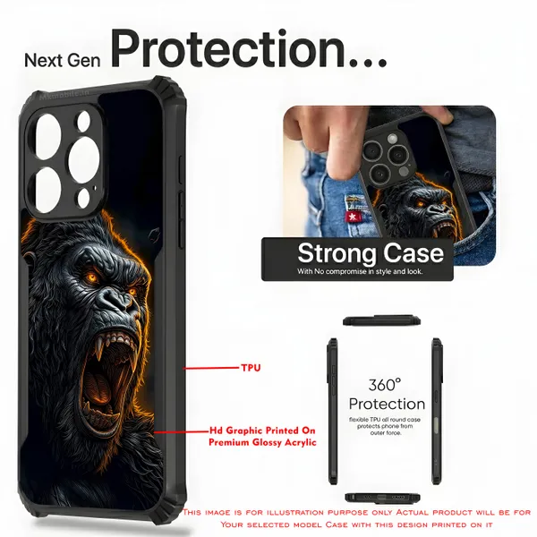 Realistic_Close_Up_Portrait_Of_A_Gorilla_With_Glaring_Red_Eyes__Design_Printed_Bumper_Glossy_Back_Case_Cover_With_Camera_Protection_Mk000452_Bx