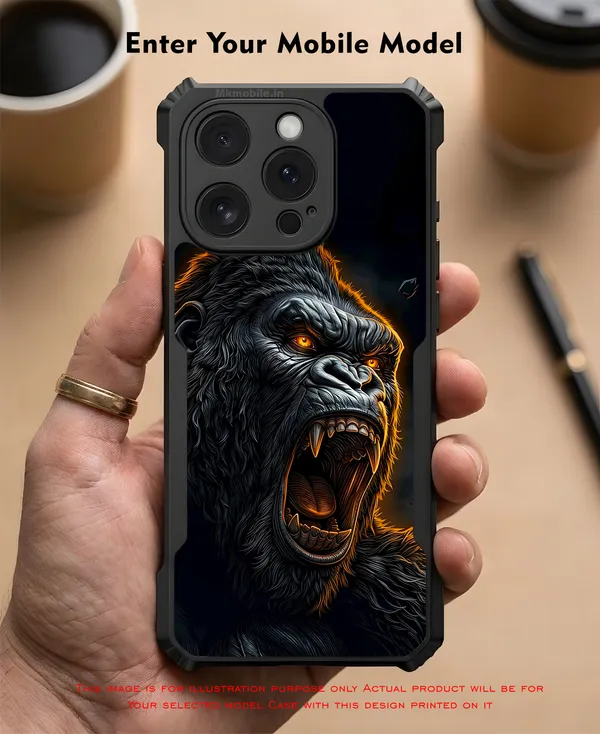 Realistic_Close_Up_Portrait_Of_A_Gorilla_With_Glaring_Red_Eyes__Design_Printed_Bumper_Glossy_Back_Case_Cover_With_Camera_Protection_Mk000452_Bx
