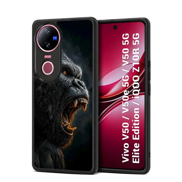 Realistic_Close_Up_Portrait_Of_A_Gorilla_With_Glaring_Red_Eyes_Design_Printed_Premium_Glossy_Back_Case_Cover_With_Camera_Protection_For_Vivo_V50_/_V50e_/_V50_5g_Elite_Edition_/_iQOO_Z10r_5g_Mk000453_Bx